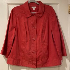 Charter Club 2X Pink Coral Button-Up Jacket – Excellent Condition